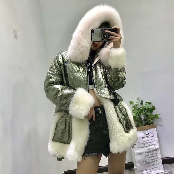 women coat winter thick warm2019 new fashion duck down jacket natural real fur hooded parkas geniune sheep fur abrigos mujer, Black
women coat winter thick warm2019 new fashion duck down jacket natural real fur hooded parkas geniune sheep fur abrigos mujer, Black