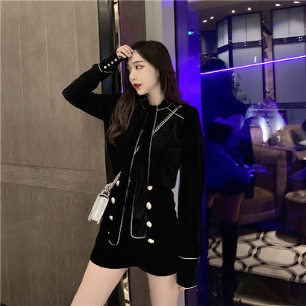women spring autumn two-piece set pure color warm bow-tie velvet long sleeve shirt + double-breasted button high-waist velvet shorts, White
women spring autumn two-piece set pure color warm bow-tie velvet long sleeve shirt + double-breasted button high-waist velvet shorts, White