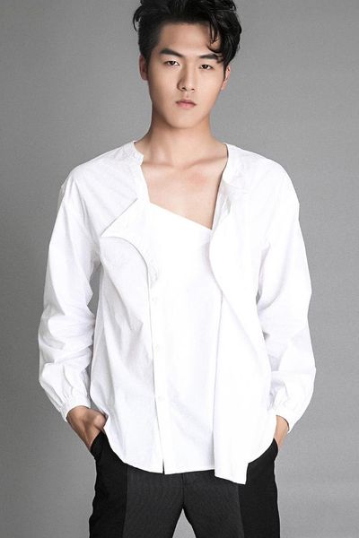 xs-5xl new 2019 men's fashion gd hair stylist original holiday round collar detachable bundle shirt plus size costumes, White;black
xs-5xl new 2019 men's fashion gd hair stylist original holiday round collar detachable bundle shirt plus size costumes, White;black