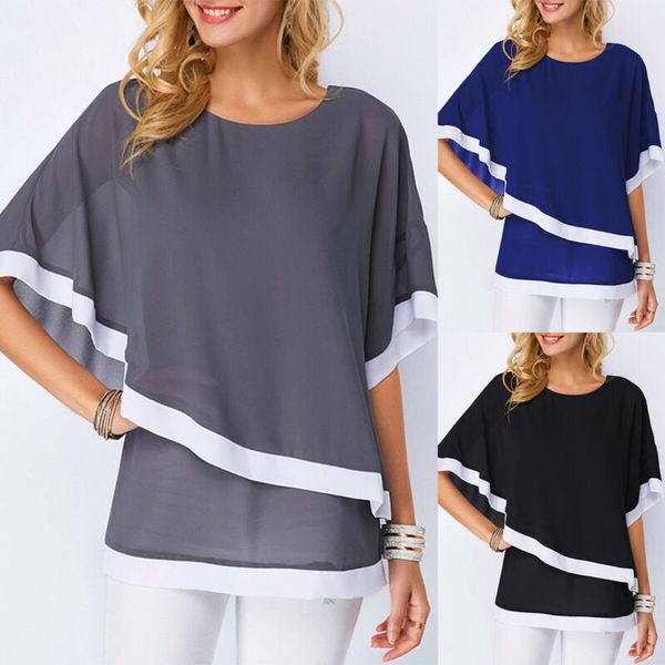 Women Summer Chiffon Short Sleeve Crew Neck T-Shirt Tee Tops Casual Beach Blouse 
Women Summer Chiffon Short Sleeve Crew Neck T-Shirt Tee Tops Casual Beach Blouse