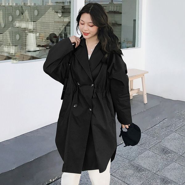lanmrem black lapel long sleeve double-breasted elastic waist loose windbreaker woman casual fashion 2019 autumn coat new td011, Tan;black
lanmrem black lapel long sleeve double-breasted elastic waist loose windbreaker woman casual fashion 2019 autumn coat new td011, Tan;black