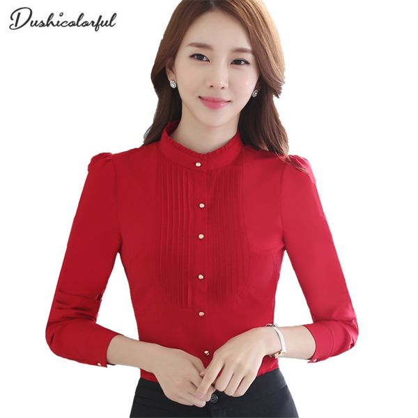 dushicolorful spring new women standing collar and blouses formal professional work wear plus size modis white red blouse
dushicolorful spring new women standing collar and blouses formal professional work wear plus size modis white red blouse