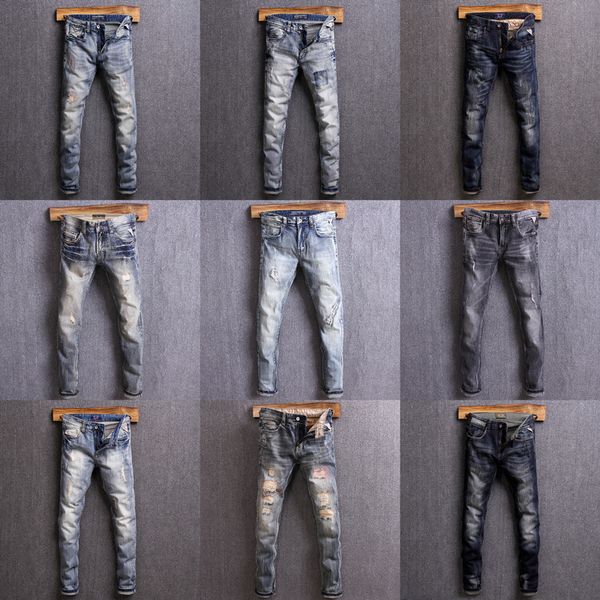 italian style fashion men jeans slim ft destroyed ripped jeans men hip hop pants streetwear designer homme, Blue
italian style fashion men jeans slim ft destroyed ripped jeans men hip hop pants streetwear designer homme, Blue