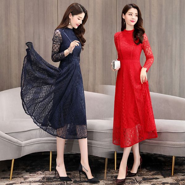 kmetram vintage party dress women clothes 2019 spring autumn lace midi black dress elegant ladies dresses vestidos my2778, Black;gray
kmetram vintage party dress women clothes 2019 spring autumn lace midi black dress elegant ladies dresses vestidos my2778, Black;gray