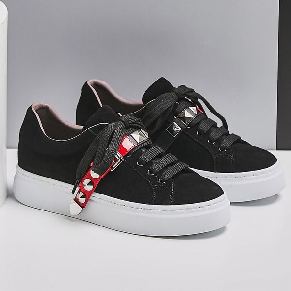 women's genuine suede leather lace-up flats oxfords leisure soft comfortable espadrilles student band casual shoes, Black
women's genuine suede leather lace-up flats oxfords leisure soft comfortable espadrilles student band casual shoes, Black