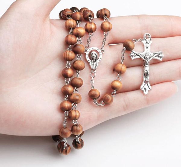 10pcs fashion wood beaded religious simulated pearl beads catholic rosary necklace women long strand necklaces jesus jewelry gift, Silver
10pcs fashion wood beaded religious simulated pearl beads catholic rosary necklace women long strand necklaces jesus jewelry gift, Silver