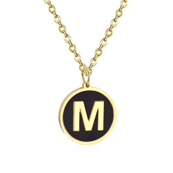 316l stainless steel pendant necklace initial letter necklace black shell alphabet necklaces, Silver
316l stainless steel pendant necklace initial letter necklace black shell alphabet necklaces, Silver