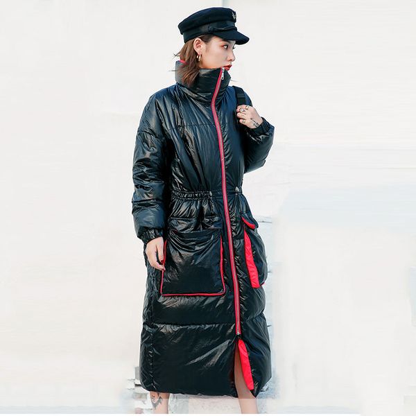 winter long down jacket women new stand collar black red stitching waist slim down coat women fashion loose thick parka coat 142
winter long down jacket women new stand collar black red stitching waist slim down coat women fashion loose thick parka coat 142
