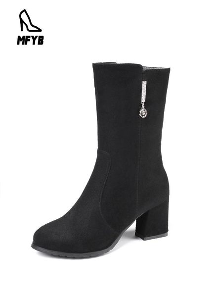 mfyb women's boots 2019 winter new fashion high-heeled women's shoes 35-43 large size suede boots tide, Black
mfyb women's boots 2019 winter new fashion high-heeled women's shoes 35-43 large size suede boots tide, Black