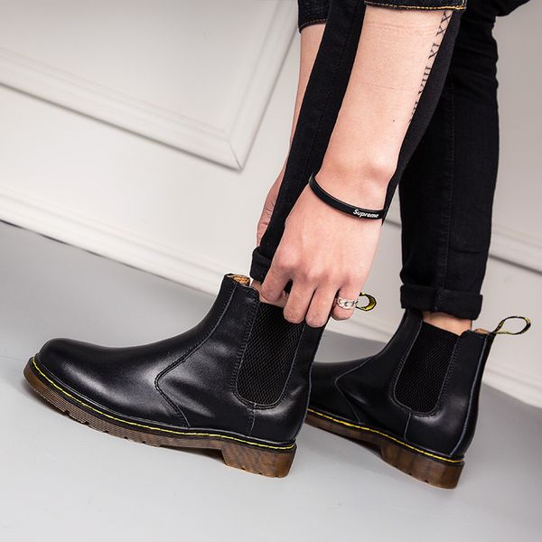 big size 36-56 leather boots men ankle boots leather winter men comfortable shoes zapatos hombre, Black 
big size 36-56 leather boots men ankle boots leather winter men comfortable shoes zapatos hombre, Black