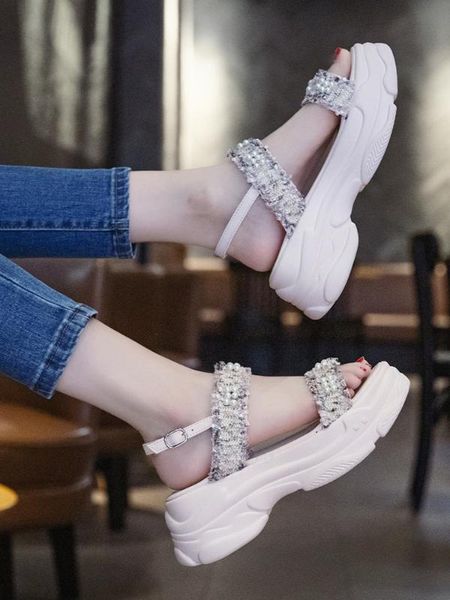 one word with sandals 2020 summer new wild thick bottom muffin fairy style fashion increased women's shoes ins tide, Black
one word with sandals 2020 summer new wild thick bottom muffin fairy style fashion increased women's shoes ins tide, Black