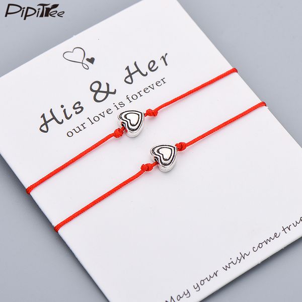 pipitree 2pcs/set love heart couple bracelet his her lucky red string charm bracelets for women men lover jewelry card gift, Golden;silver
pipitree 2pcs/set love heart couple bracelet his her lucky red string charm bracelets for women men lover jewelry card gift, Golden;silver