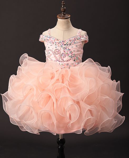 blush pink off shoulder little girls pageant dress crystal ruffles straps kids party formal dress ball gown flower girl dresses custom made, White;red
blush pink off shoulder little girls pageant dress crystal ruffles straps kids party formal dress ball gown flower girl dresses custom made, White;red