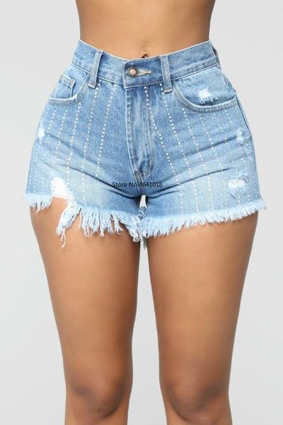 vintage women summer rhinestones splicing short jeans hole high waist casual zipper jeans washed tassel hem denim shorts, Blue
vintage women summer rhinestones splicing short jeans hole high waist casual zipper jeans washed tassel hem denim shorts, Blue