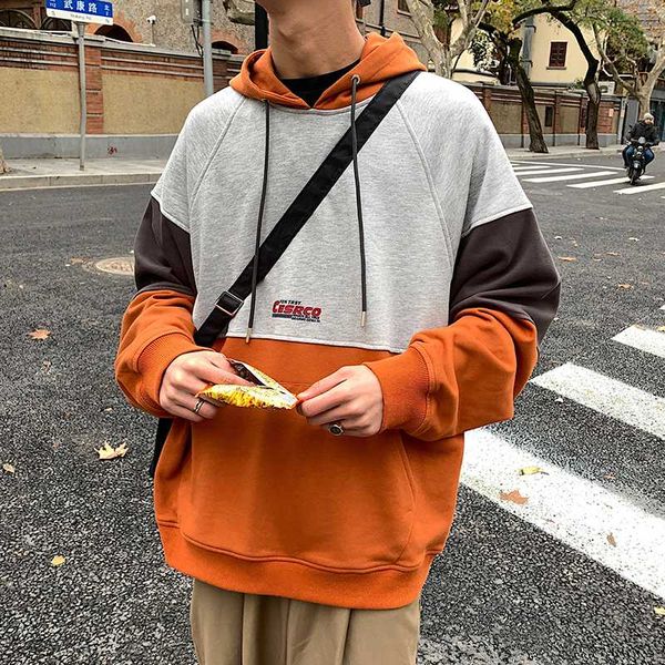 2020 spring and autumn new youth popular hit color stitching hooded sweatshirt fashion casual loose pullover gray / orange m-xl, Black
2020 spring and autumn new youth popular hit color stitching hooded sweatshirt fashion casual loose pullover gray / orange m-xl, Black