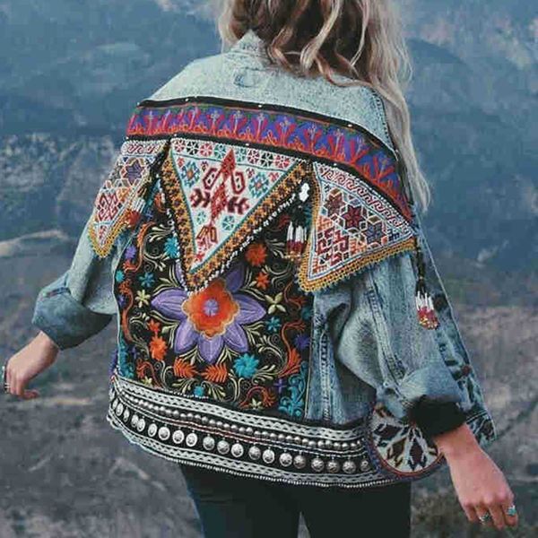 bohemian oversize denim jacket women embroidery jean coat ethnic vintage streetwear loose 2019 women autumn jeans jacket outwear, Black;brown
bohemian oversize denim jacket women embroidery jean coat ethnic vintage streetwear loose 2019 women autumn jeans jacket outwear, Black;brown