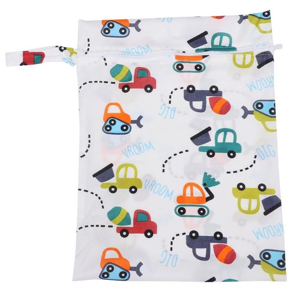 Cute Infant Diaper Bag Multipurpose Nappy Bag Reusable Waterproof Baby Diaper Pouch For Outdoor (single Zipper, Car Pattern)