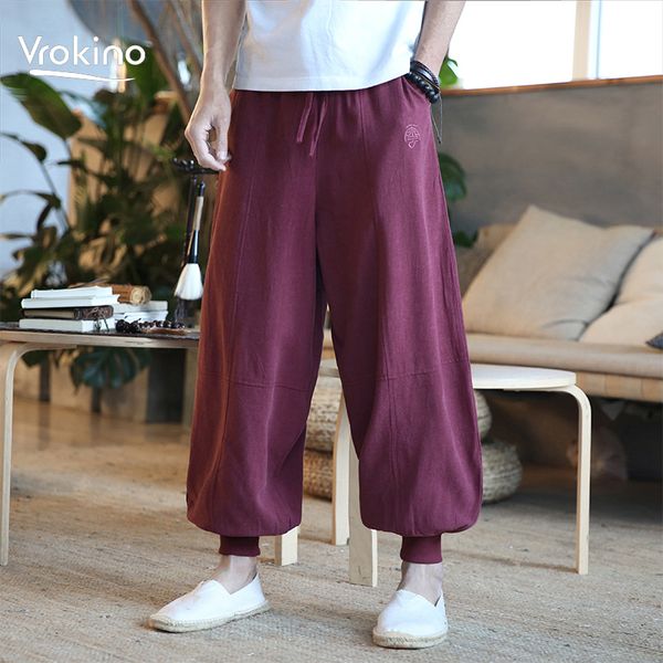 2019 summer new men's chinese style linen pants men's casual loose harem pants with fine large brand clothing, Black
2019 summer new men's chinese style linen pants men's casual loose harem pants with fine large brand clothing, Black