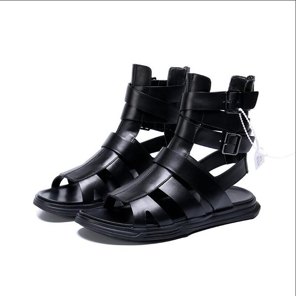 high-roman leather men's sandals casual 2019 summer men's shoes fashion buckle strap beach zipper black shoes for men
high-roman leather men's sandals casual 2019 summer men's shoes fashion buckle strap beach zipper black shoes for men