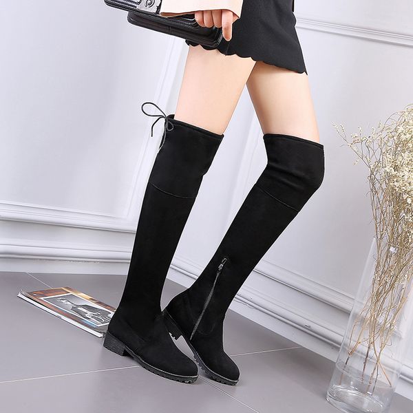 2020 over the knee boots square med heel women boots ladies lace up stretch fabric fashion shoes size 33-43, Black
2020 over the knee boots square med heel women boots ladies lace up stretch fabric fashion shoes size 33-43, Black