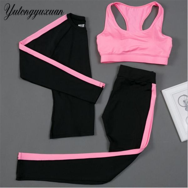 women yoga set long sleeve t-shirt + sport bra + yoga pants slim leggings sport suits running gym fitness training clothing, White;red
women yoga set long sleeve t-shirt + sport bra + yoga pants slim leggings sport suits running gym fitness training clothing, White;red