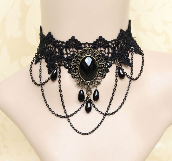 women chocker necklace gothic style lace pendant wedding jewelry ladies choker punk fashion vintage tassel collar, Golden;silver
women chocker necklace gothic style lace pendant wedding jewelry ladies choker punk fashion vintage tassel collar, Golden;silver