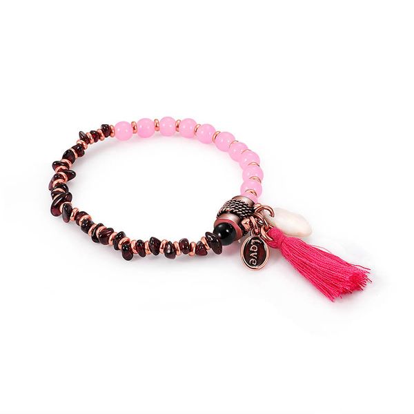 new pink and brown natural stone bracelet shell beads love pendant bracelets for women double color tassel hand ornaments, Black
new pink and brown natural stone bracelet shell beads love pendant bracelets for women double color tassel hand ornaments, Black