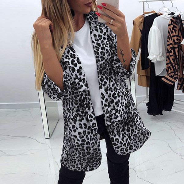 women's casual cardigan 3/4 sleeve office ladies jacket leopard print coat small suit warm female outwear, Black;brown
women's casual cardigan 3/4 sleeve office ladies jacket leopard print coat small suit warm female outwear, Black;brown