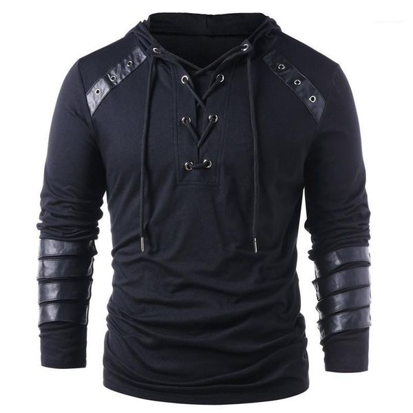 strap pullover long sleeve mens hoodies casual slim males clothing fashion panelled mens designer hoodies chest, Black
strap pullover long sleeve mens hoodies casual slim males clothing fashion panelled mens designer hoodies chest, Black
