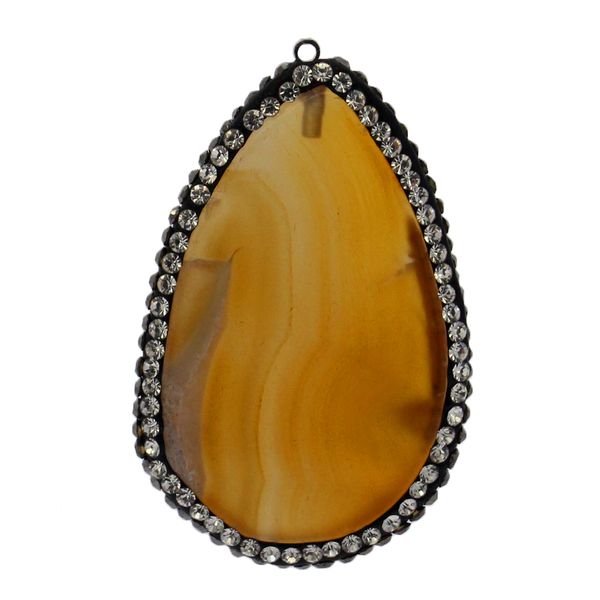 fashionable natural agate piece pendant bag edge is set auger yellow agate piece jewelry is distinctive surprise gem, Black
fashionable natural agate piece pendant bag edge is set auger yellow agate piece jewelry is distinctive surprise gem, Black