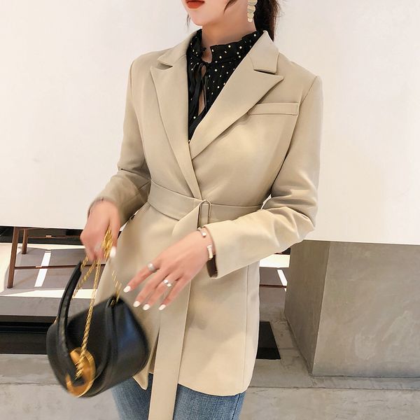 spring women fashion 2019 new button office lady suit casual slim jacket coat with belt, White;black
spring women fashion 2019 new button office lady suit casual slim jacket coat with belt, White;black