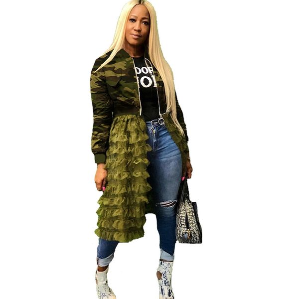 plus size camouflage jacket women autumn coat streetwear long sleeve army green mesh patchwork casual bomber jacket women, Black;brown
plus size camouflage jacket women autumn coat streetwear long sleeve army green mesh patchwork casual bomber jacket women, Black;brown