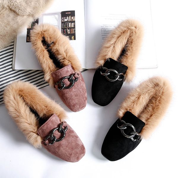Real Rabbit Fur Flats Women Shoes Chain Loafers Winter Velvet Moccasins Plus Size 42/43 Ladies Shoes Fluffy Fur Espadrille Femme
Real Rabbit Fur Flats Women Shoes Chain Loafers Winter Velvet Moccasins Plus Size 42/43 Ladies Shoes Fluffy Fur Espadrille Femme