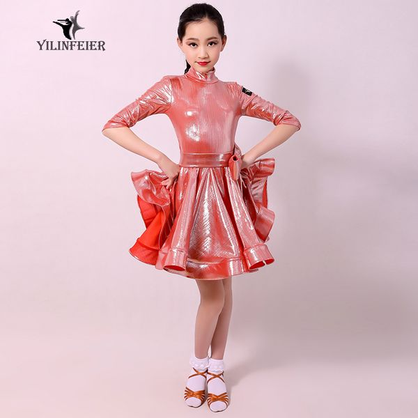children's latin dance kids dresses for girls bright silk lacquer costume, Black;red
children's latin dance kids dresses for girls bright silk lacquer costume, Black;red