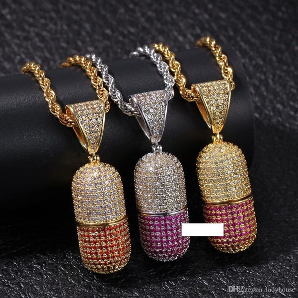 hip hop colorful iced out open pill shape pendant bling bling cubic zircon designer necklace mens jewelry, Silver
hip hop colorful iced out open pill shape pendant bling bling cubic zircon designer necklace mens jewelry, Silver