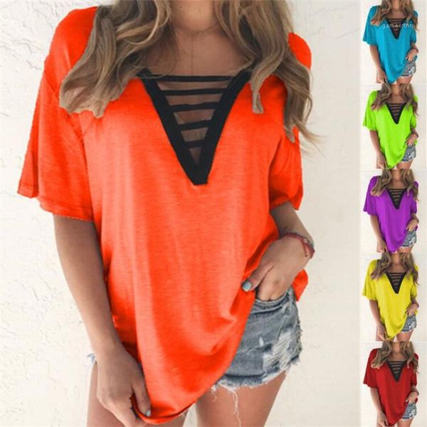 women casual cutout t shirt plus size deep v ncek womens short sleeve summer losse, White
women casual cutout t shirt plus size deep v ncek womens short sleeve summer losse, White