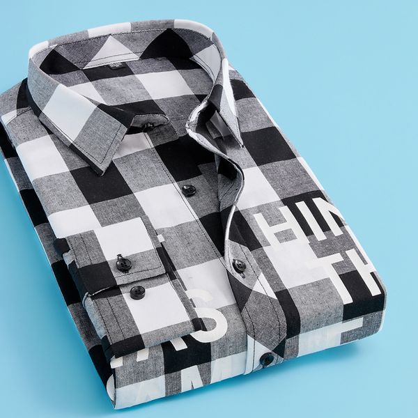 2020 new fashion casual men shirt slim fit long sleeve male shirt printed plaid business shirts dress camisas homme, White;black
2020 new fashion casual men shirt slim fit long sleeve male shirt printed plaid business shirts dress camisas homme, White;black