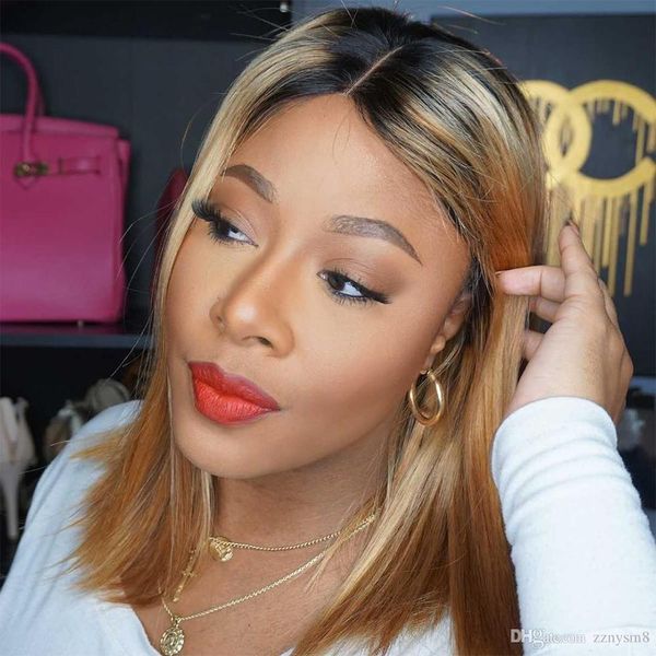 ombre 24 inch brazilian human hair bob style lace front wig, Black
ombre 24 inch brazilian human hair bob style lace front wig, Black