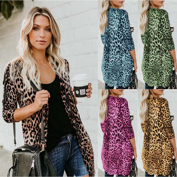spring autumn women print leopard coat mujer sliming femme cardigans v neck outwear streetwear ing, Black;brown
spring autumn women print leopard coat mujer sliming femme cardigans v neck outwear streetwear ing, Black;brown
