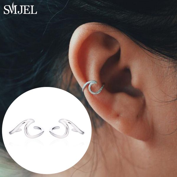 smjel bohemian wave cartilage earrings clip for women twisted leaf snow mountain ear cuff clip on earrings drop shipping 2019, Silver
smjel bohemian wave cartilage earrings clip for women twisted leaf snow mountain ear cuff clip on earrings drop shipping 2019, Silver