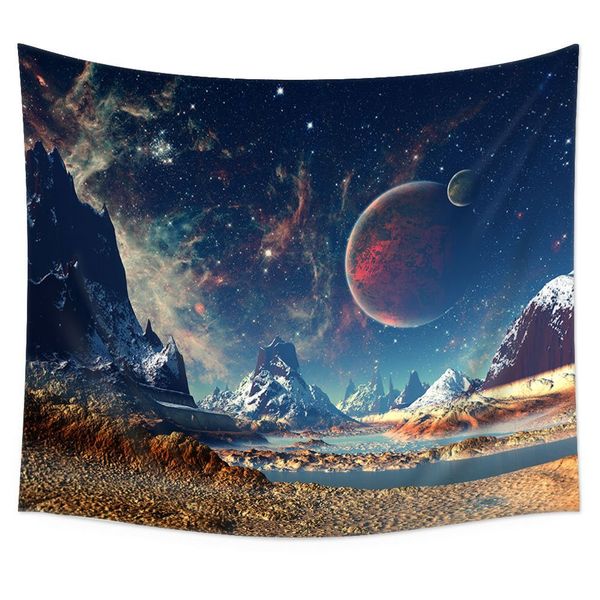 

130*150cm galaxy tapestry mountains forest starry sky world map wall hanging home decoration printed decor tapisserie fabric for living room