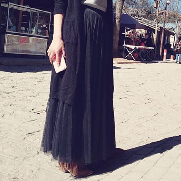 2019 women elastic high waist pleated casual skirts solid color mesh pettiskirt wild a word long paragraph skirt korean version, Black
2019 women elastic high waist pleated casual skirts solid color mesh pettiskirt wild a word long paragraph skirt korean version, Black
