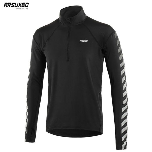 arsuxeo men spring autumn running shirts long sleeve dry fit outdoor sports shirts half- zipper running clothing reflective 18t6, Black;blue
arsuxeo men spring autumn running shirts long sleeve dry fit outdoor sports shirts half- zipper running clothing reflective 18t6, Black;blue