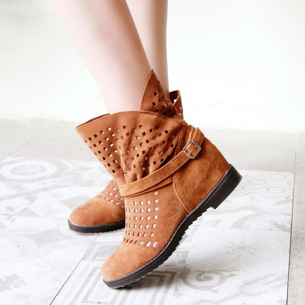 new women's summer boots flat low hidden wedges cutout reach the lower leg boots ladies dress casual shoes cute, Black
new women's summer boots flat low hidden wedges cutout reach the lower leg boots ladies dress casual shoes cute, Black