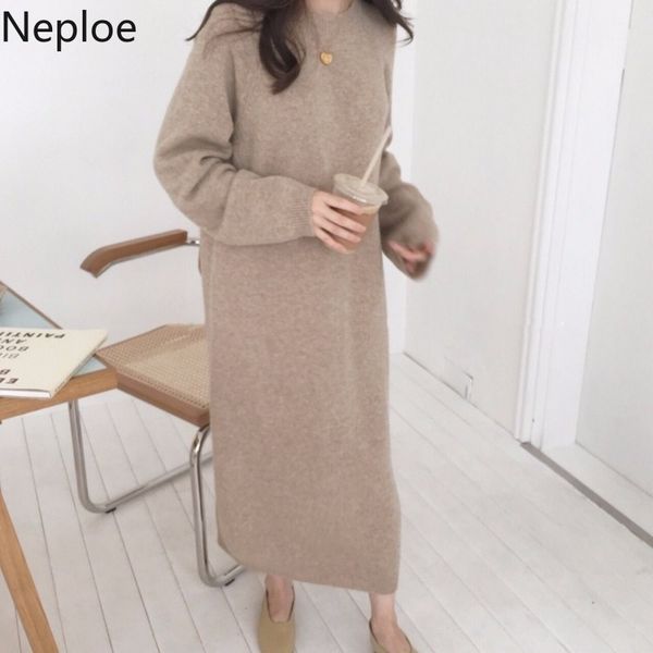 neploe korean autumn winter long sweater dress women long sleeve straight knit pull femme o neck solid pullovers new 2019 46489, White;black
neploe korean autumn winter long sweater dress women long sleeve straight knit pull femme o neck solid pullovers new 2019 46489, White;black
