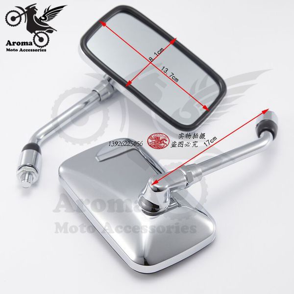 

new chrome motorbike side mirror parts scooter rear view mirror sliver motocross backup mirrors moto rearview motorcycle