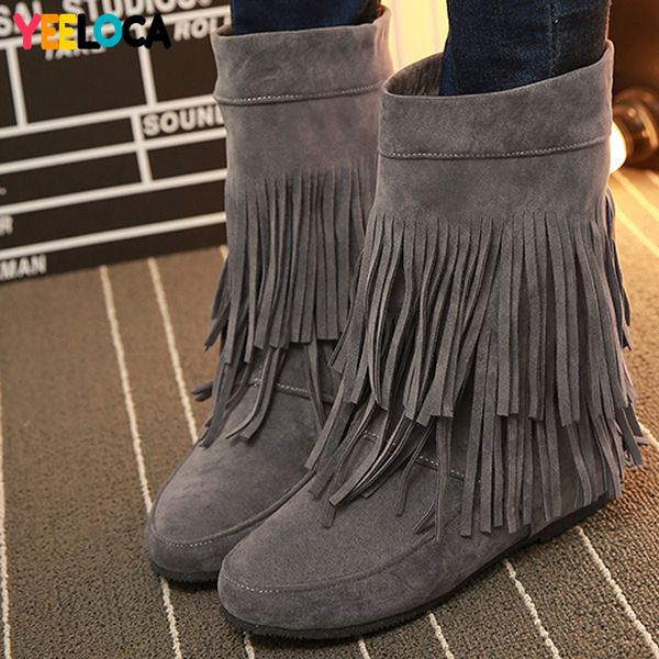 yeeloca boots women winter fringe mid-calf med heels round toe casual slip on black flock woman shoes
yeeloca boots women winter fringe mid-calf med heels round toe casual slip on black flock woman shoes