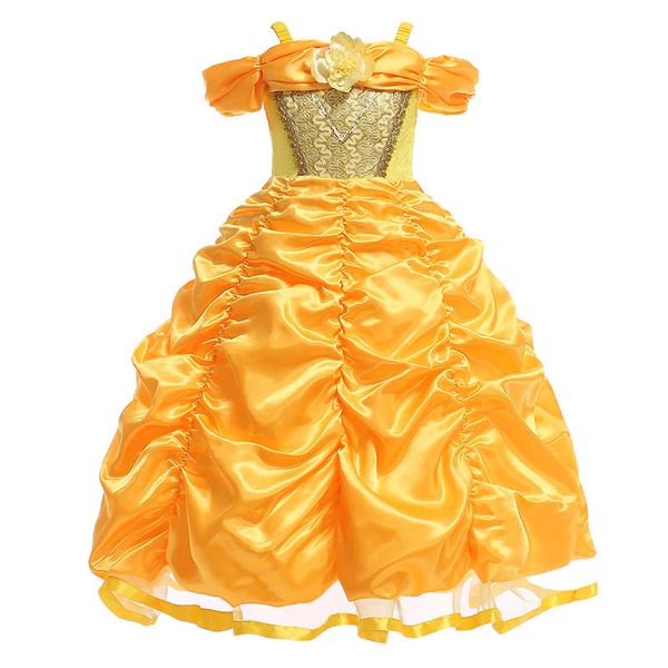 little girls princess dress solid gauze ruffle sling one-shoulder ball gown dress baby girl dresses kids prom clothes girls 4-12t 07, Red;yellow
little girls princess dress solid gauze ruffle sling one-shoulder ball gown dress baby girl dresses kids prom clothes girls 4-12t 07, Red;yellow