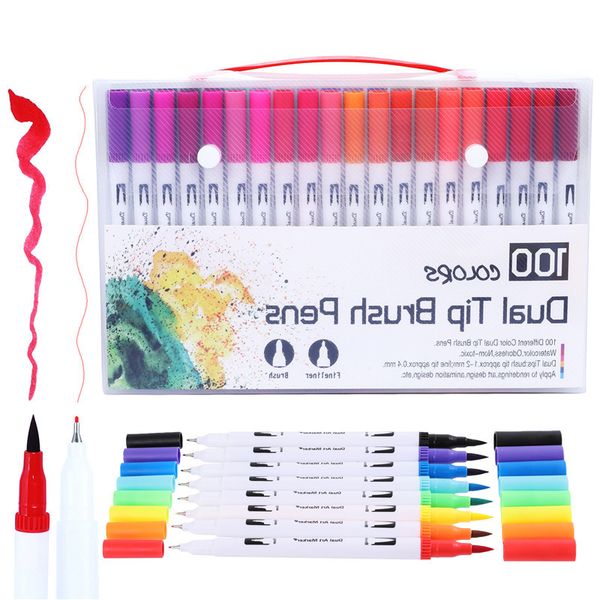 100 colors art marker pens dual tip brush pen fineliner drawing kids painting watercolor pen school supplies stationery
100 colors art marker pens dual tip brush pen fineliner drawing kids painting watercolor pen school supplies stationery