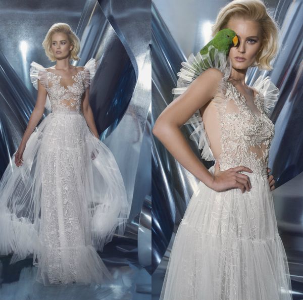 dany mizrachi boho wedding dresses jewel neck a line appliqued lace bridal gowns custom illusion bodice bohemian wedding dress, White
dany mizrachi boho wedding dresses jewel neck a line appliqued lace bridal gowns custom illusion bodice bohemian wedding dress, White